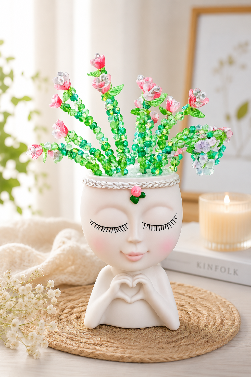 1 Home 4 Creativity - Beaded Plant/Flower - Peaceful Heart - Available for pickup instore ONLY at 90 Samnah Crescent in Ingersoll