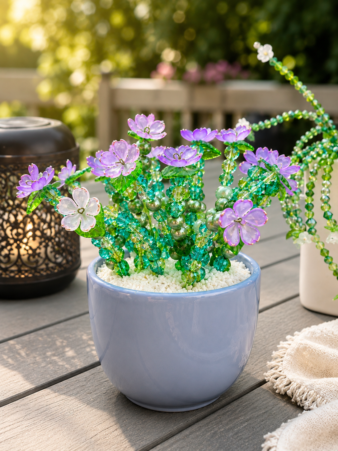 1 Home 4 Creativity - Beaded Plant/Flower - Purple Floral - Available for pickup instore ONLY at 90 Samnah Crescent in Ingersoll