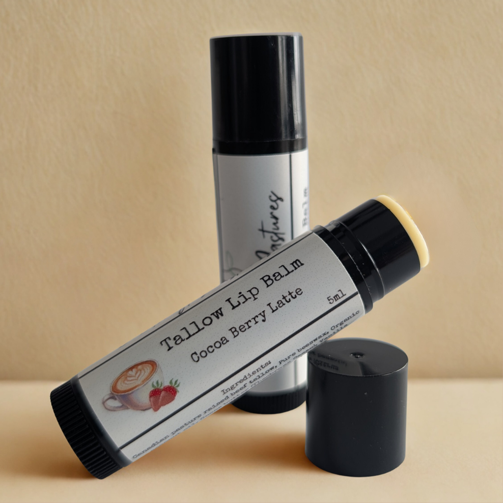 Tallow Lip Balm - Cherry Vanilla Fizz/Cocoa Berry Latte/Simply Unscented/Orange Creamsicle