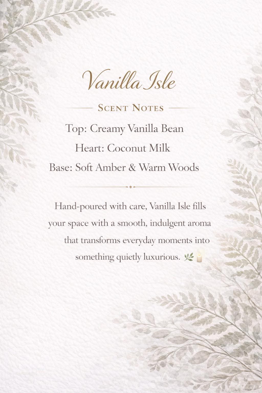 Large Candle - Vanilla Isle