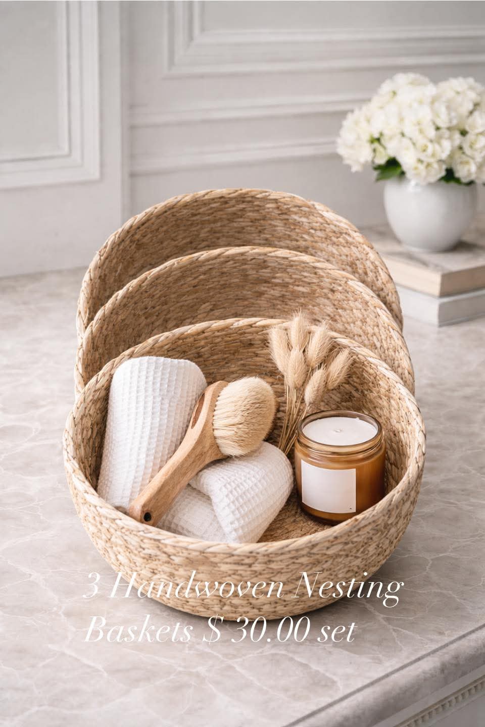 Set of 3 Nesting Baskets - No contents