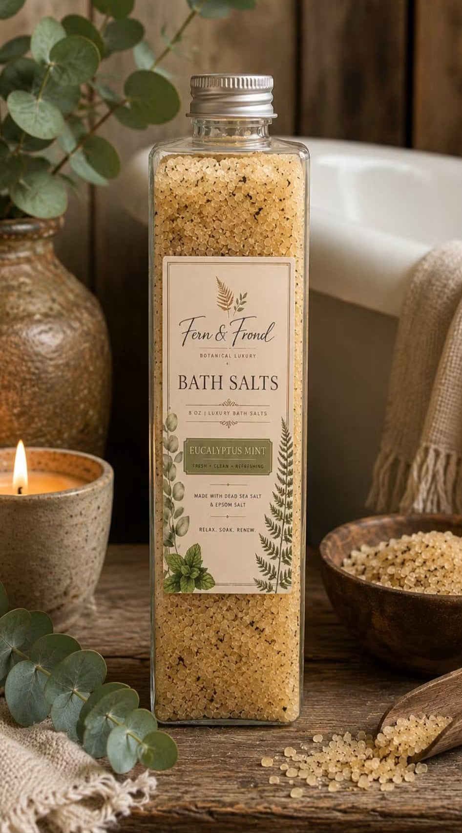 The Fern & Frond - Premium Bath Salts - Eucalyptus Mint