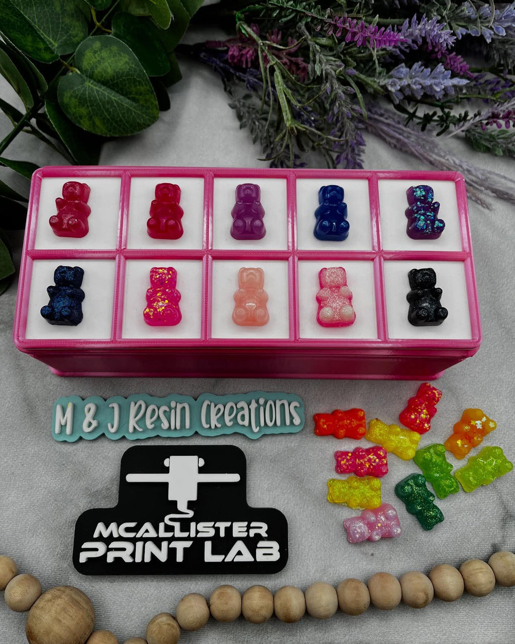 McAllisters Print Lab - Resin counting bears and case