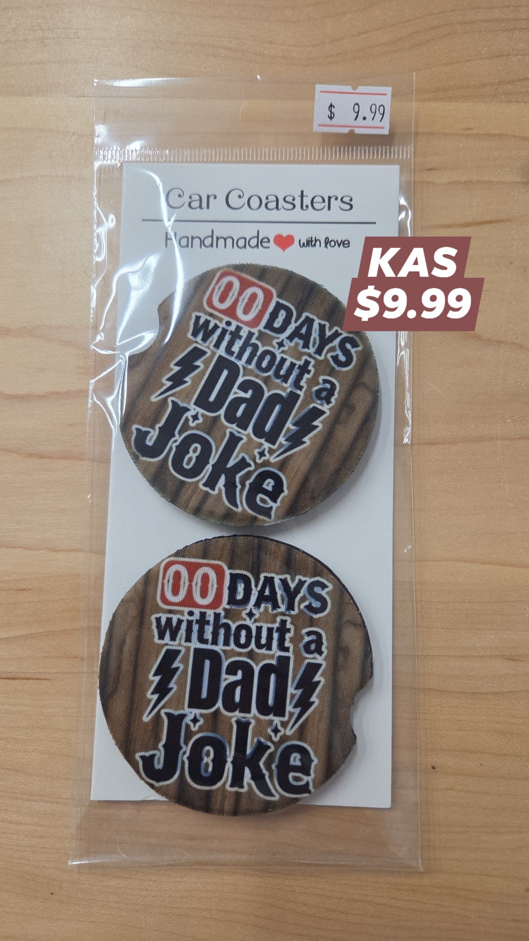 Car Coaster - 00 days without a dad joke