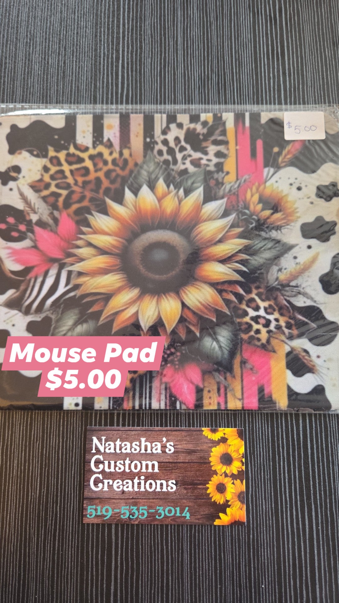 Natasha's Custom Creations -Mouse Pad - Sunflower