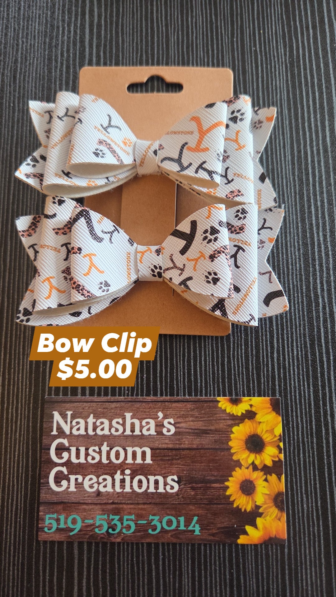 Natasha's Custom Creations - Bow Clips - Pair - Paws