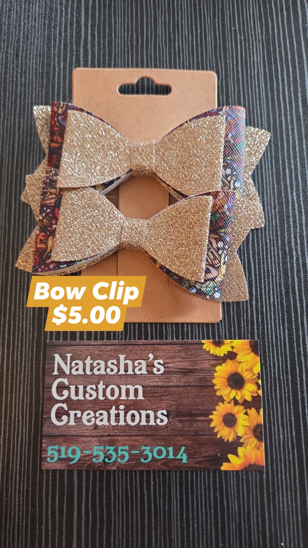 Natasha's Custom Creations - Bow Clips - Pair - Sparkle