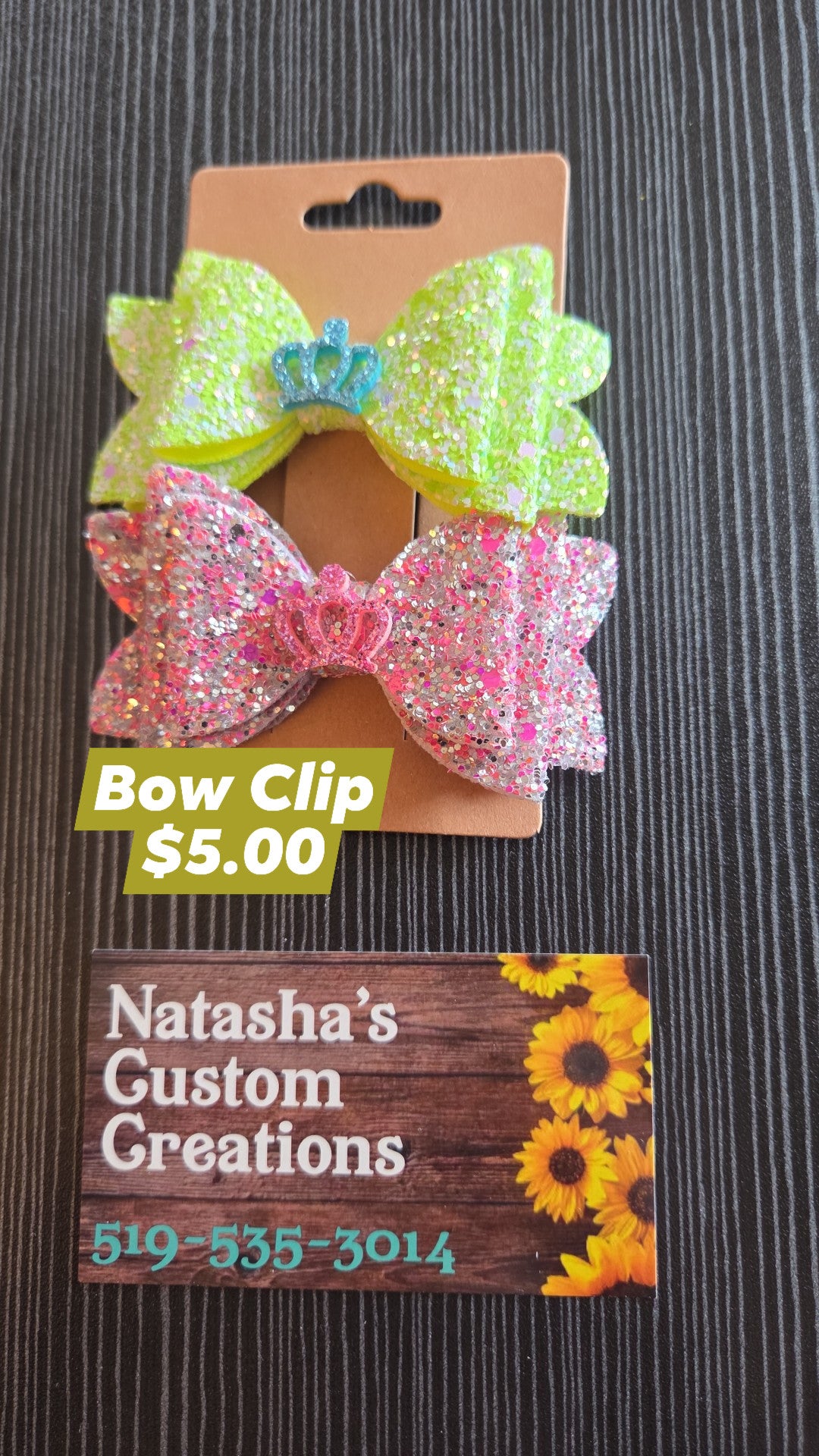 Natasha's Custom Creations - Bow Clips - Pair - Crowns