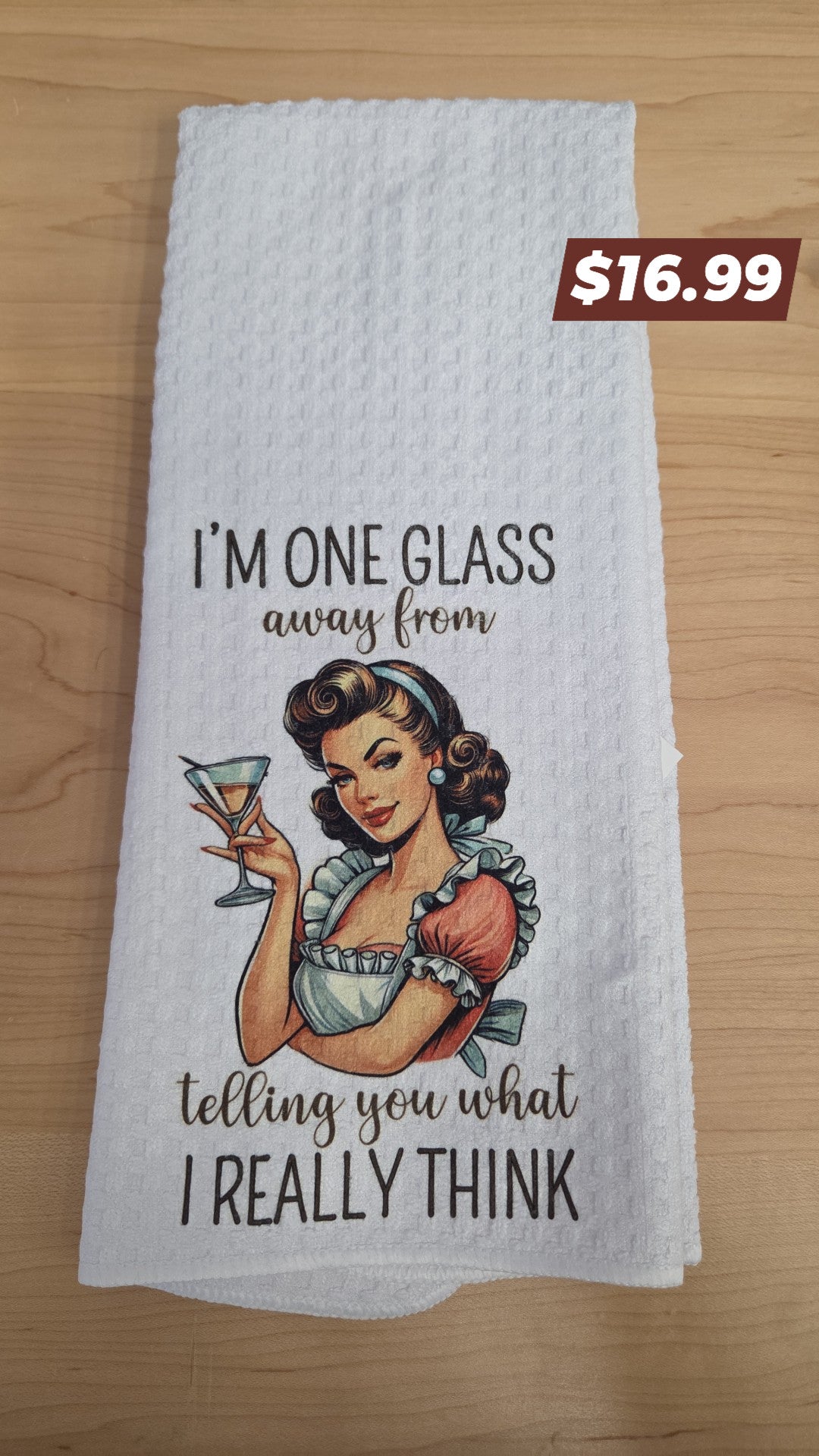 Tea Towel - I'm one glass