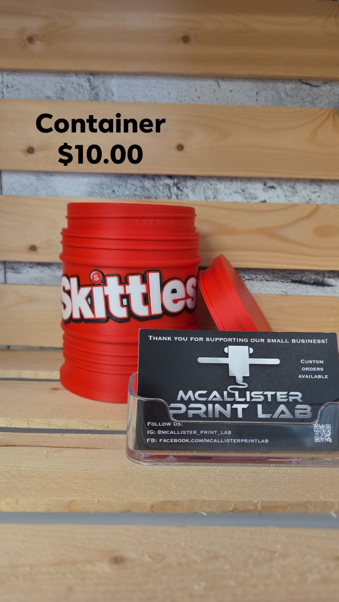Mcallister Print Lab - Skittles Container