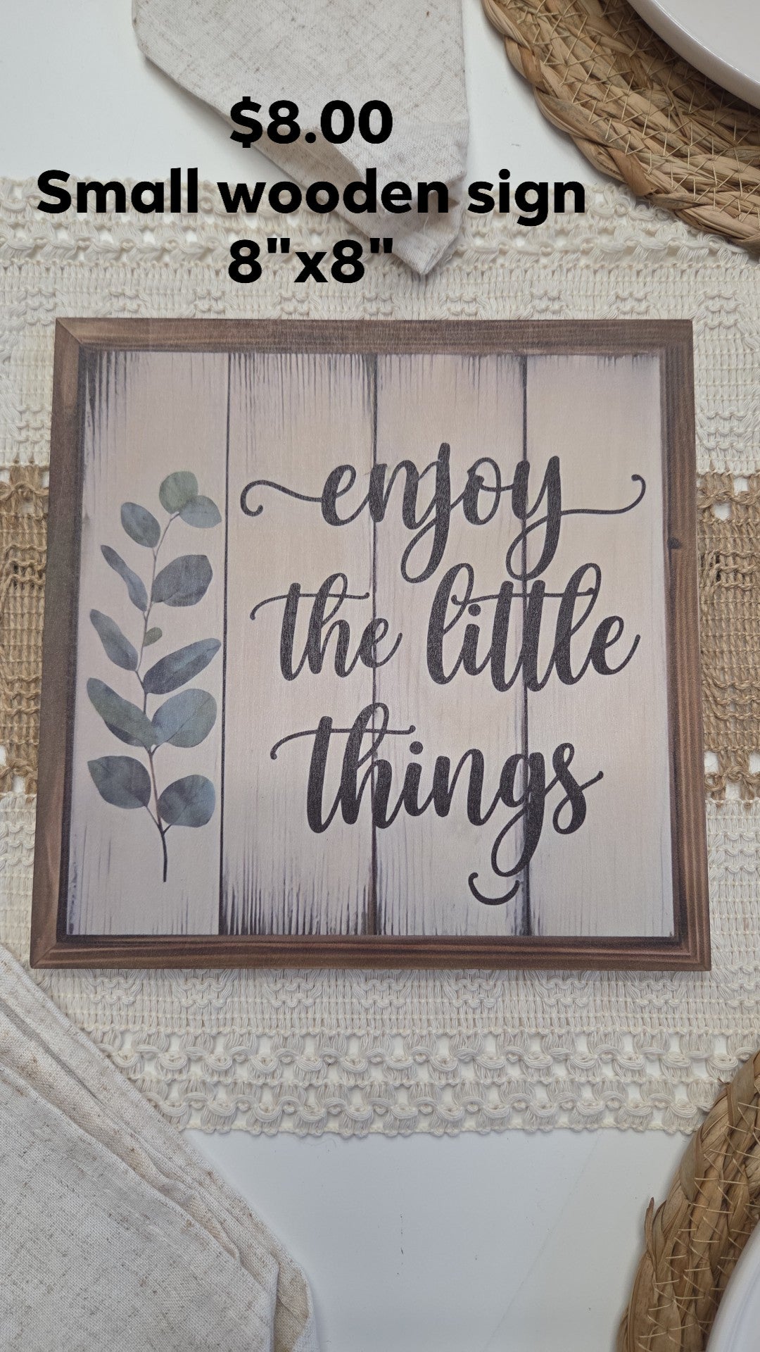 Wooden Sign - Enjoy the Little Things
