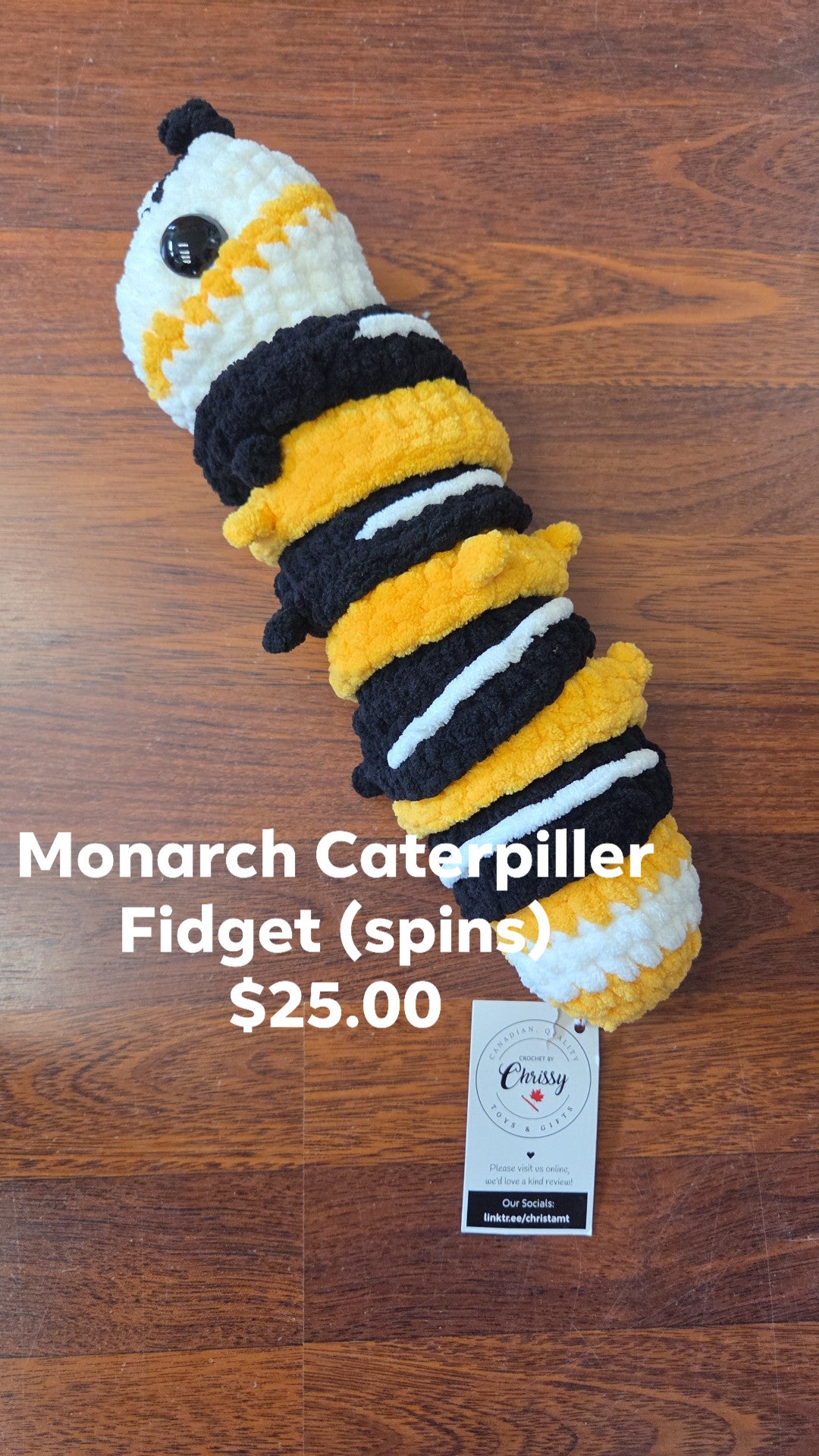 Monarch Catapiller Fidget (Spins)