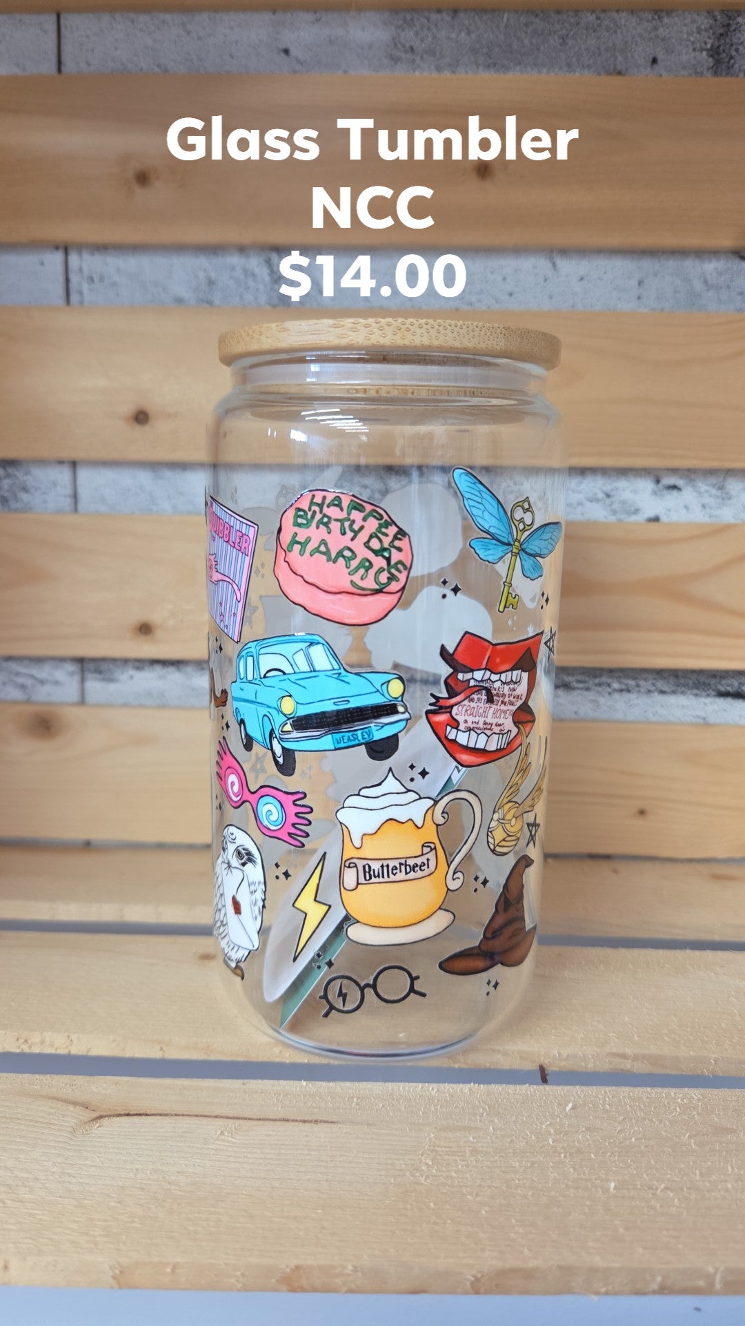 Natashas Custom Creations - Glass Tumbler - Harry Potter