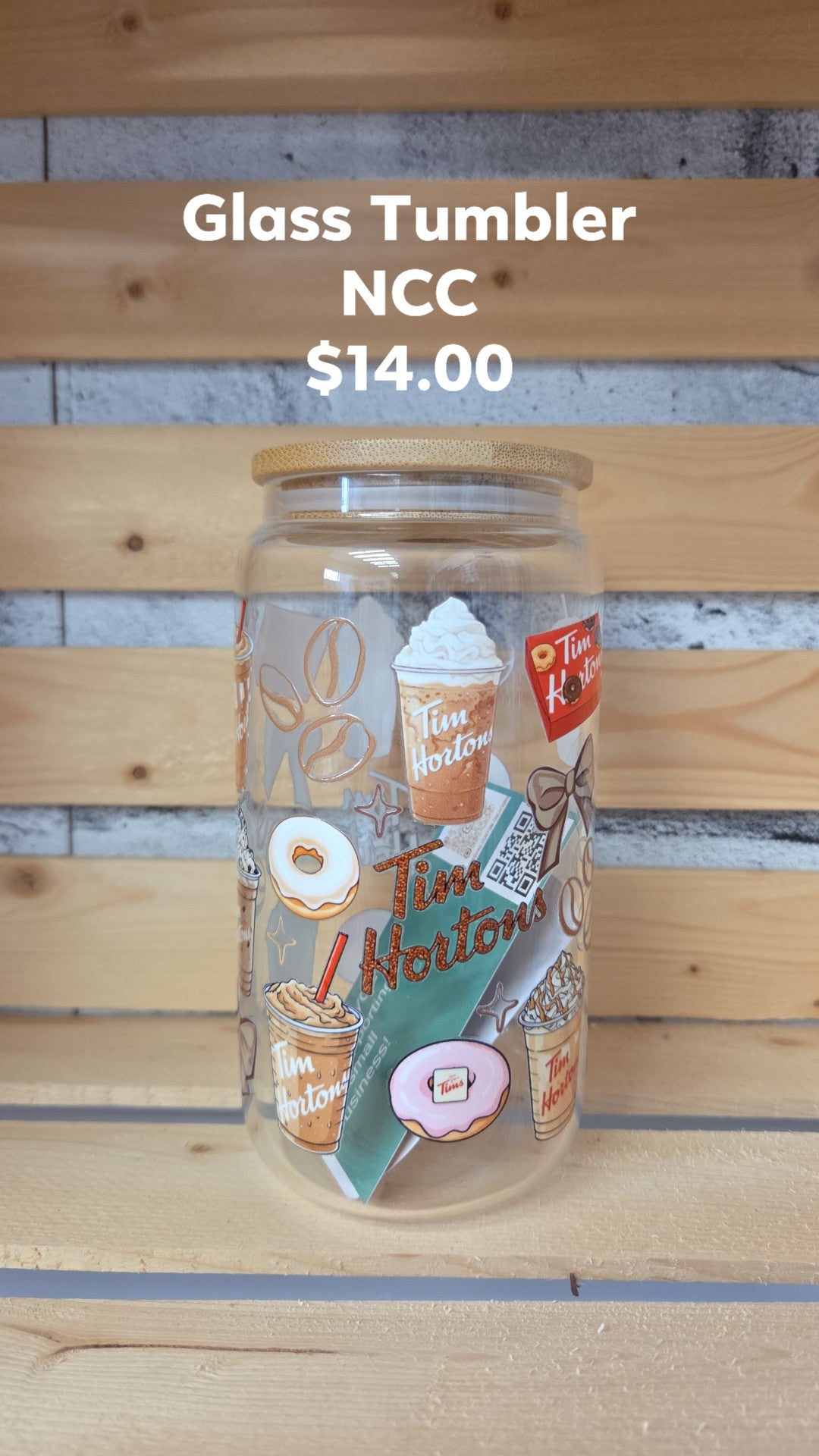 Natashas Custom Creations - Glass Tumbler - Tim Hortons
