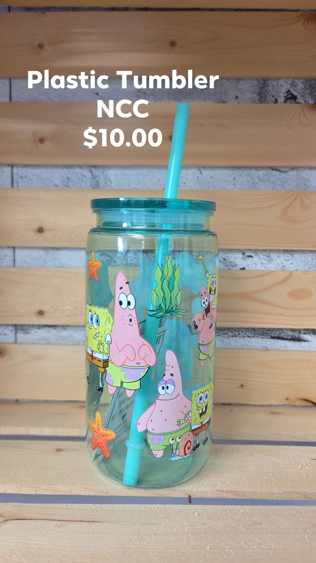 Natashas Custom Creations - Plastic Tumbler - SpongeBob