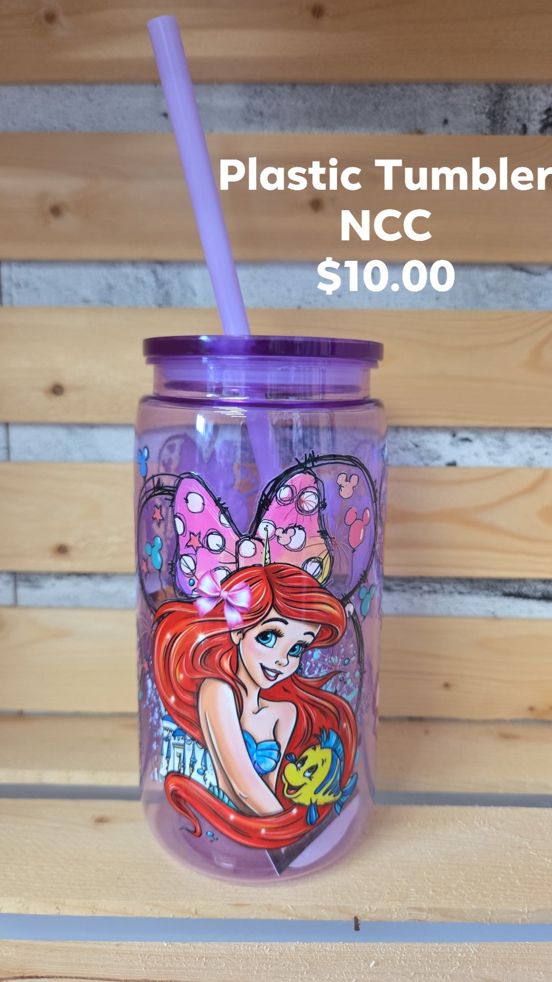 Natashas Custom Creations - Plastic Tumbler - Ariel