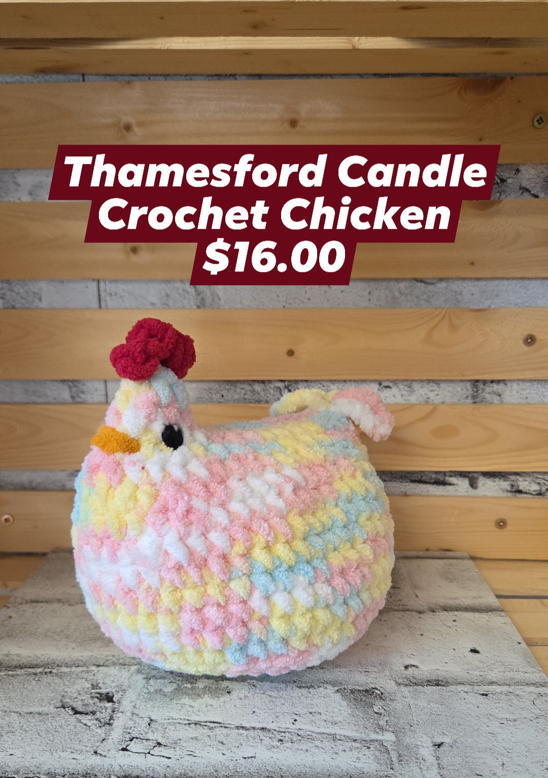 Thamesford Candle - Crochet Chicken