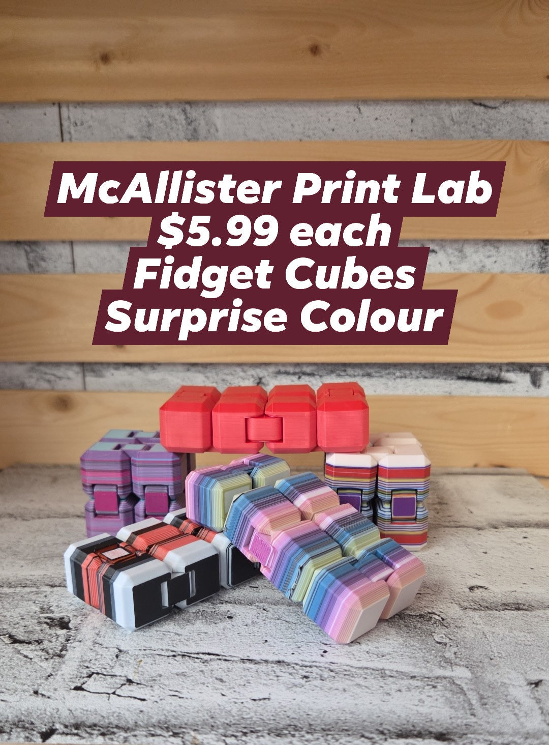 McAllister Print Lab - Fidget Cubes - Surprise Colour