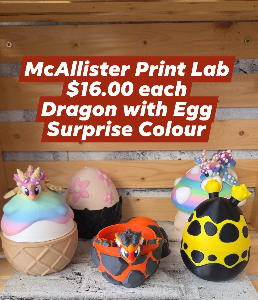 McAllister Print Lab - Dragon with Egg - Surprise Colour