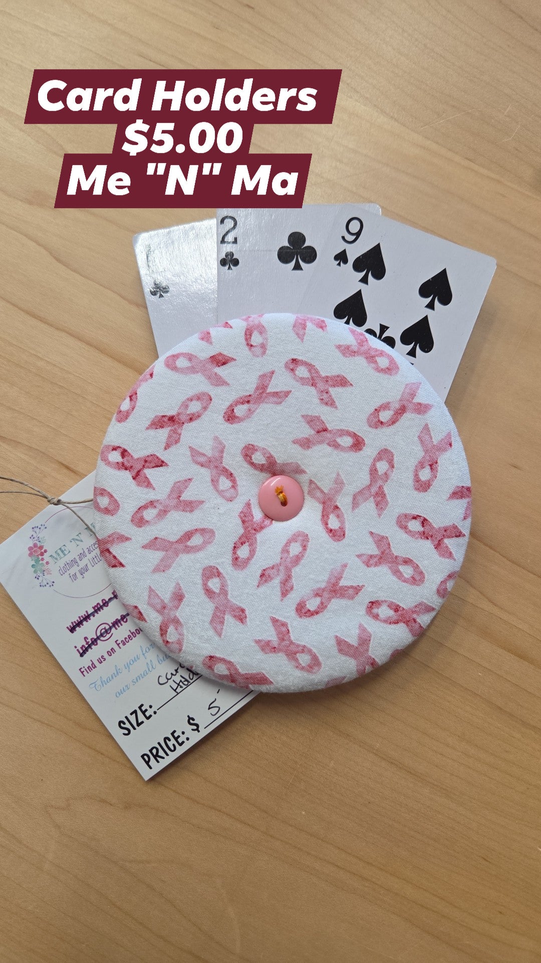 Me n Ma - Card Holder - Pink Ribbon