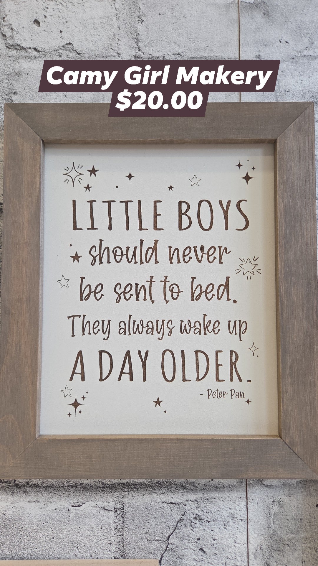 Camy Girl Makery - Sign - Little Boys - Peter Pan