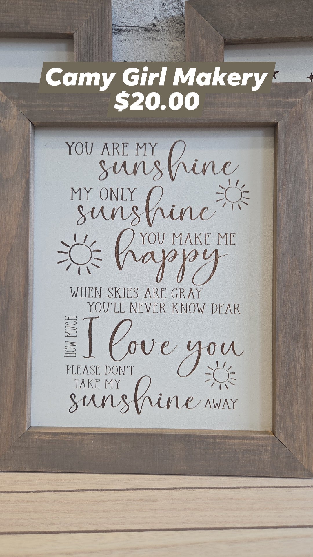 Camy Girl Makery - Sign - You are my Sunshine