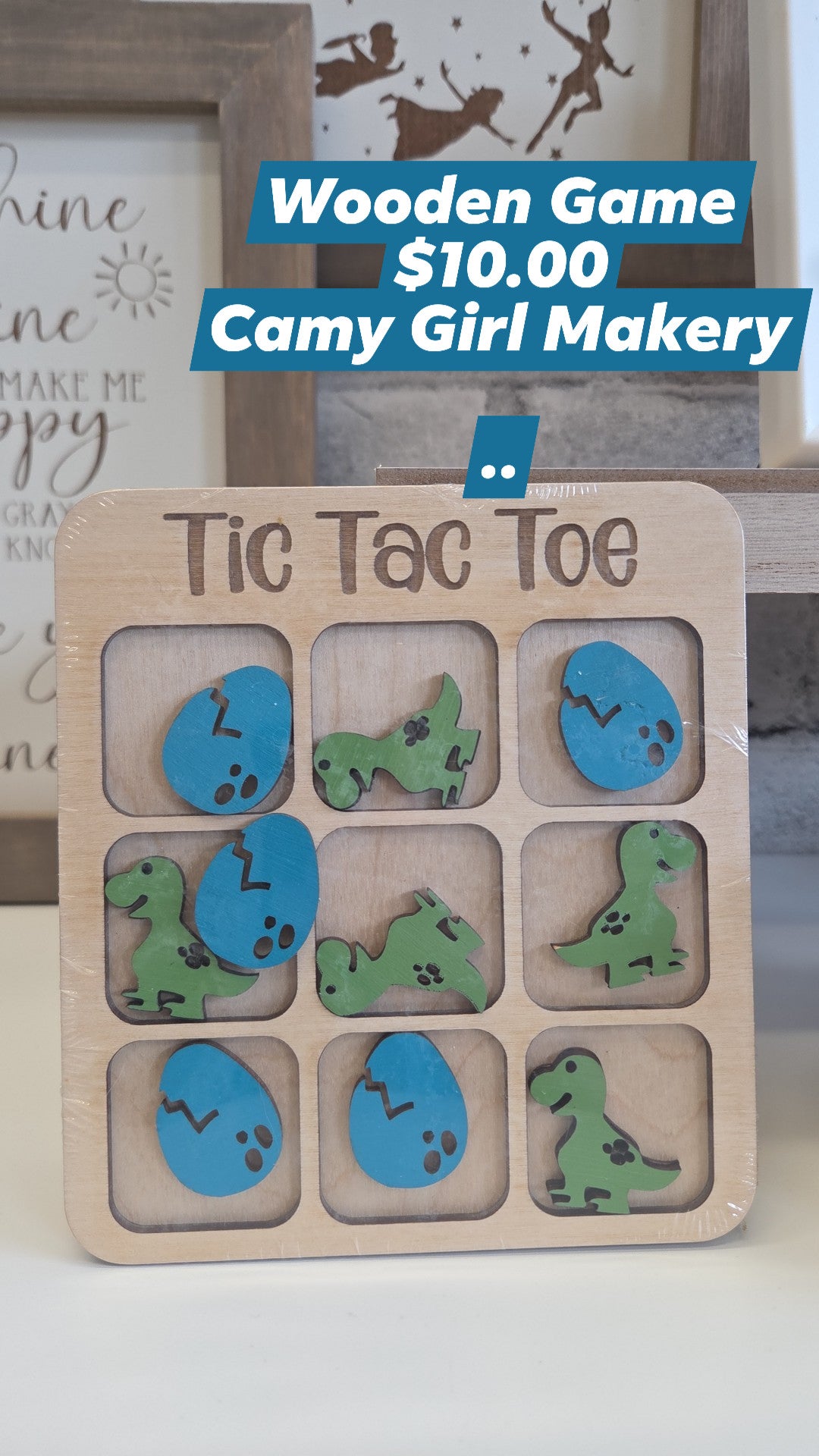 Camy Girl Makery - Tic Tac Toe - Dino