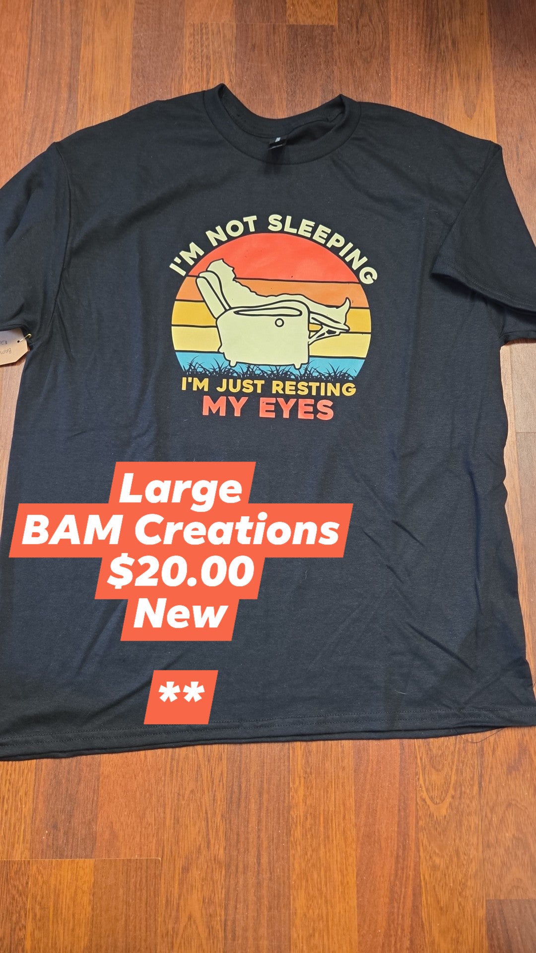 Bam Creations - Men's Large - New - Im not sleeping