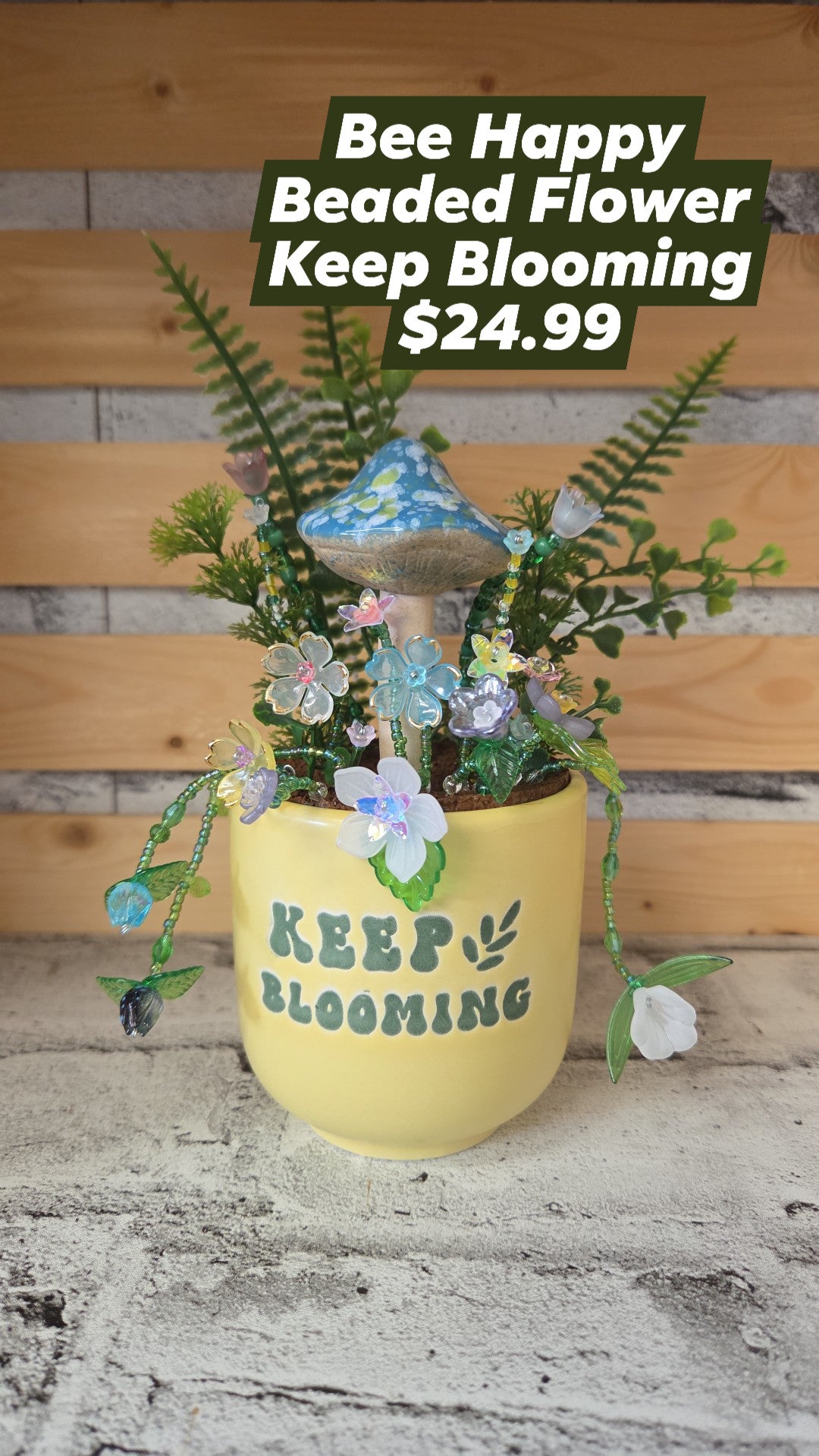 Bee Happy - beaded Flower - Keep Blooming