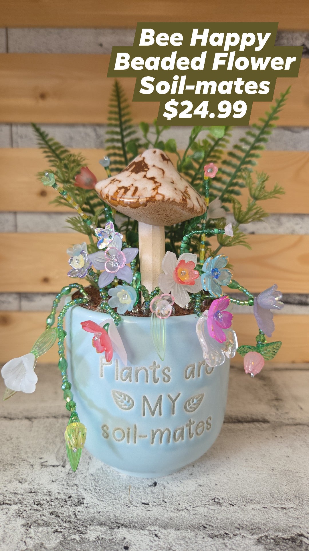 Bee Happy - Beaded Flower - Soil Mates