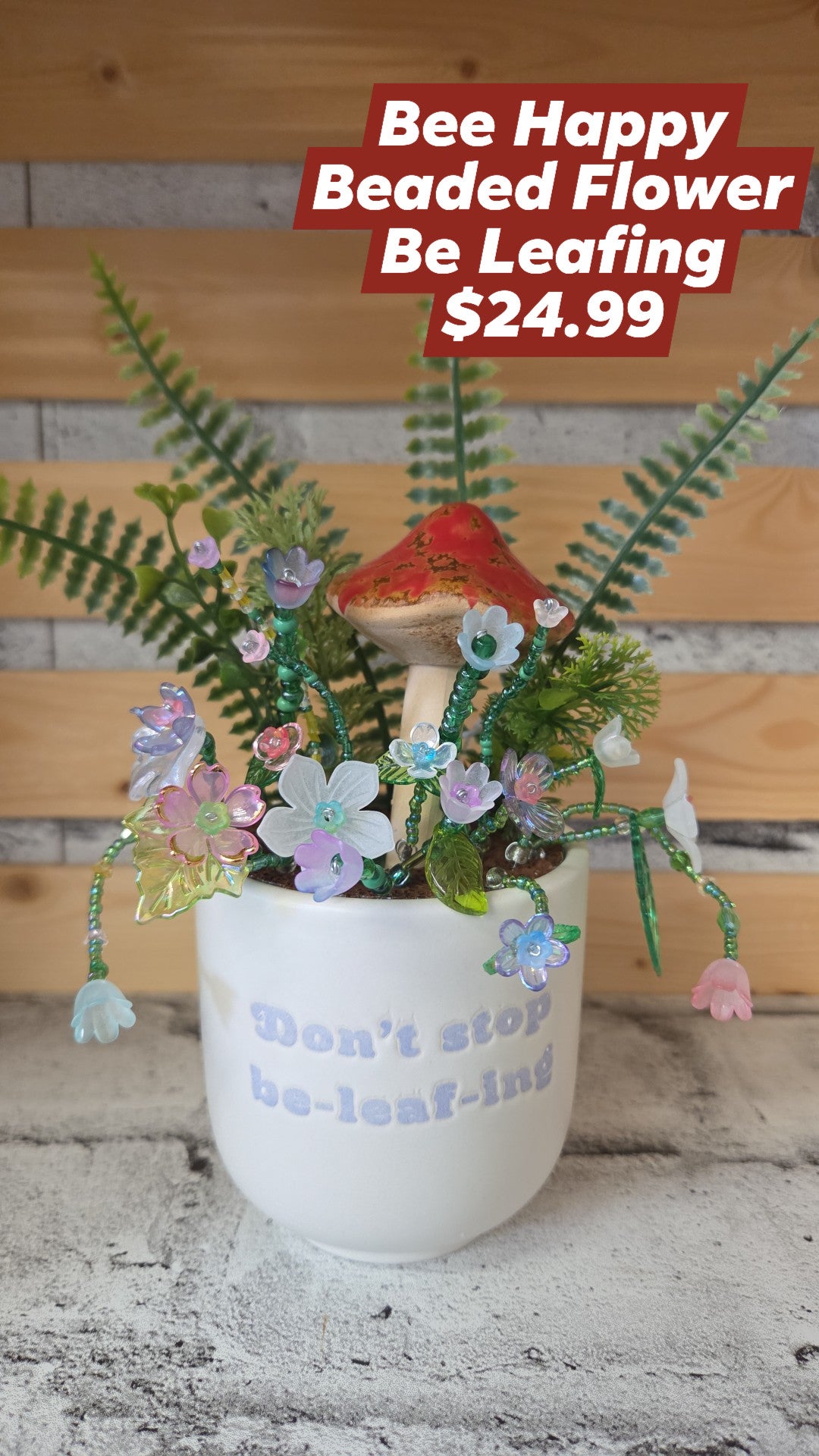 Bee Happy - Beaded Flower - Be Leafing
