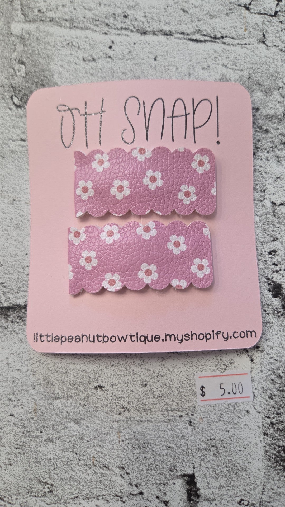 Little Peanut Bowtique - Snap Clips - Pink Flowers