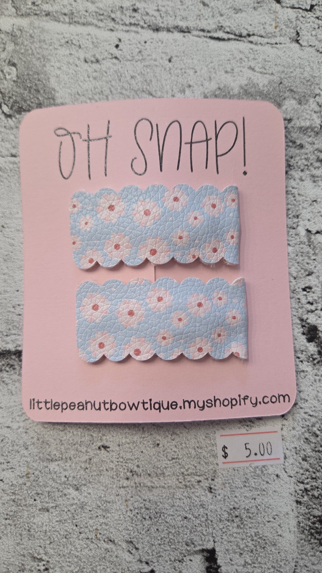 Little Peanut Bowtique - Snap Clips - Blue Flowers