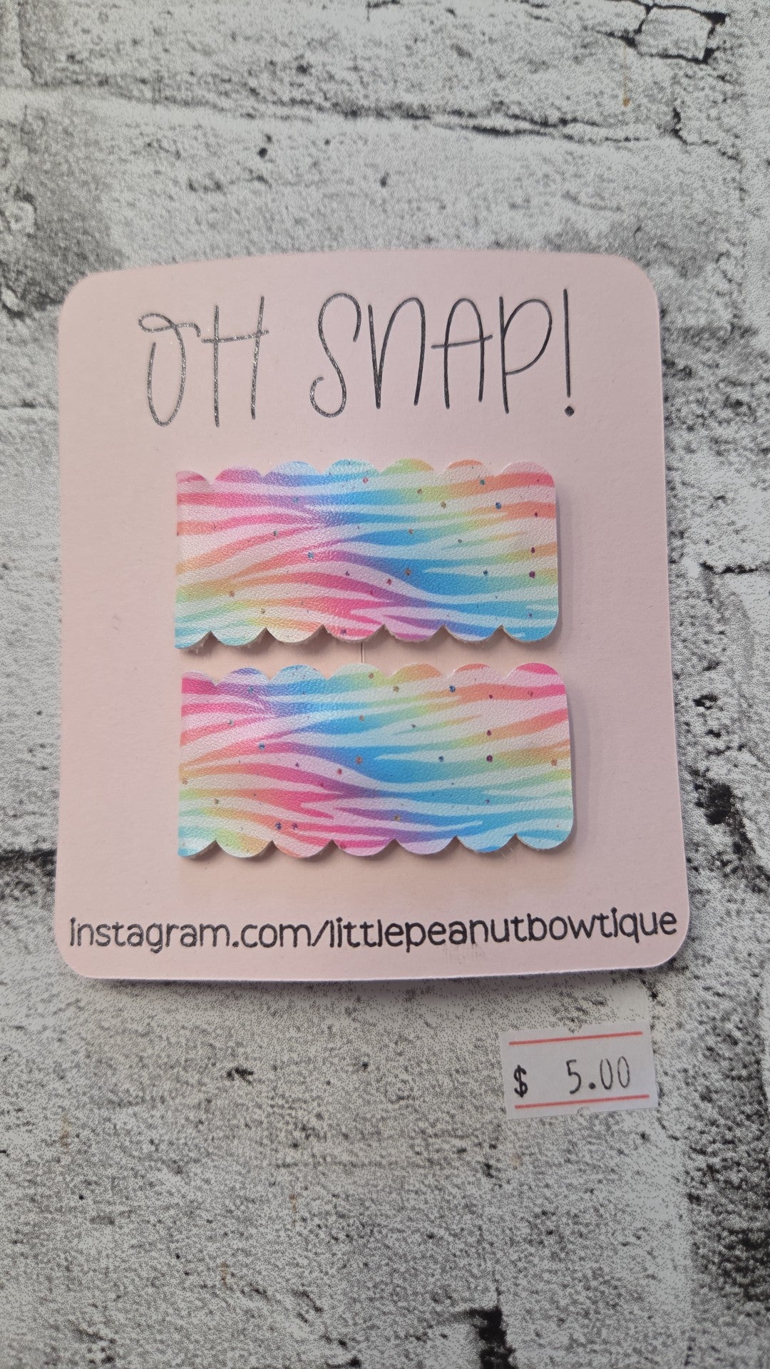 Little Peanut Bowtique - Snap Clips - Rainbow Waves