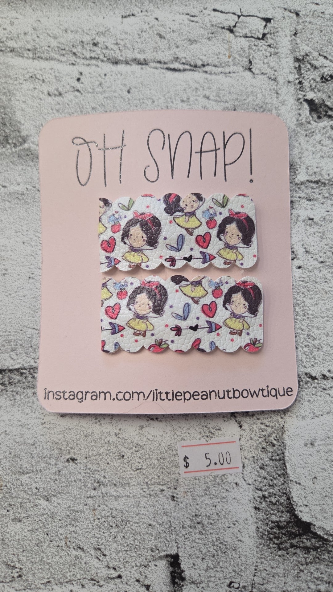 Little Peanut Bowtique - Snap Clips - Snow White