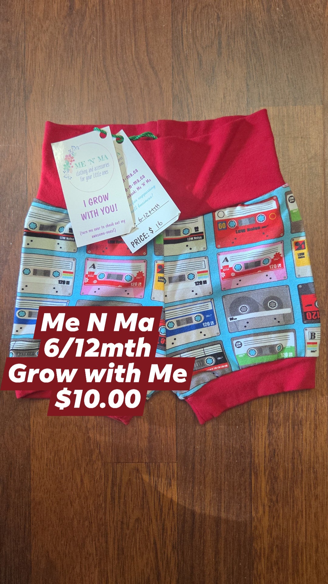 Me n Ma - Grow with me short - 6/12mth - Cassettes