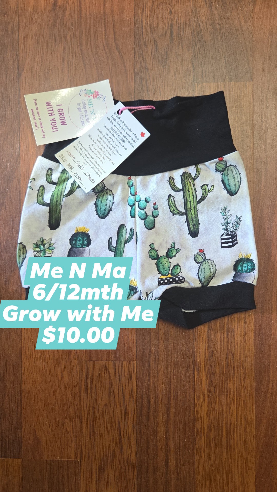Me n Ma - Grow with me short - 6/12mth - Cactus