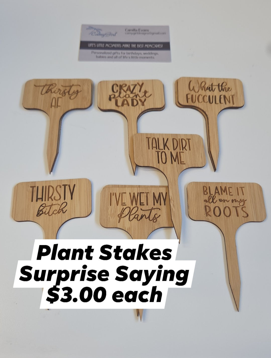 Camy Girl Makery - Plant Stakes - Random Saying