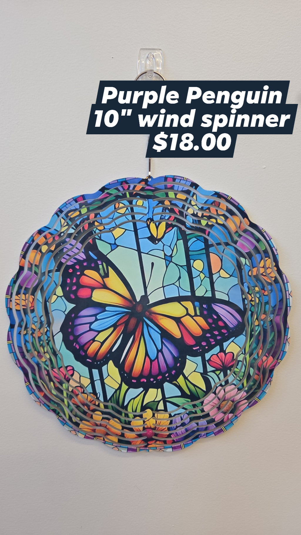 The Purple Penguin - 10" Wind Spinner - Multiple Designs