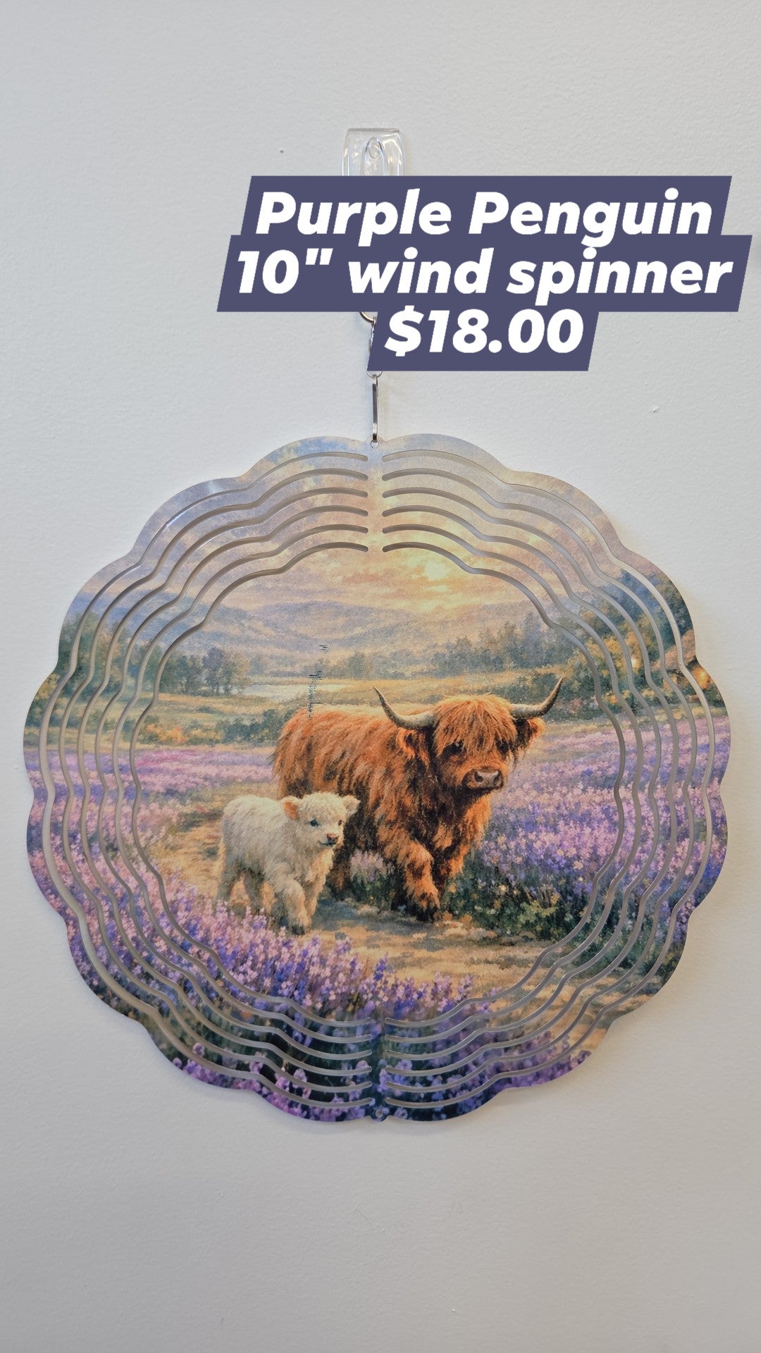 The Purple Penguin - 10" Wind Spinner - Multiple Designs