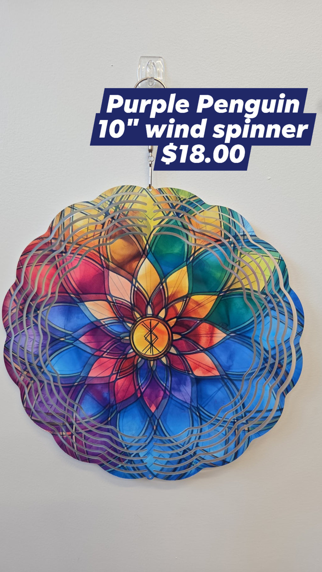 The Purple Penguin - 10" Wind Spinner - Multiple Designs