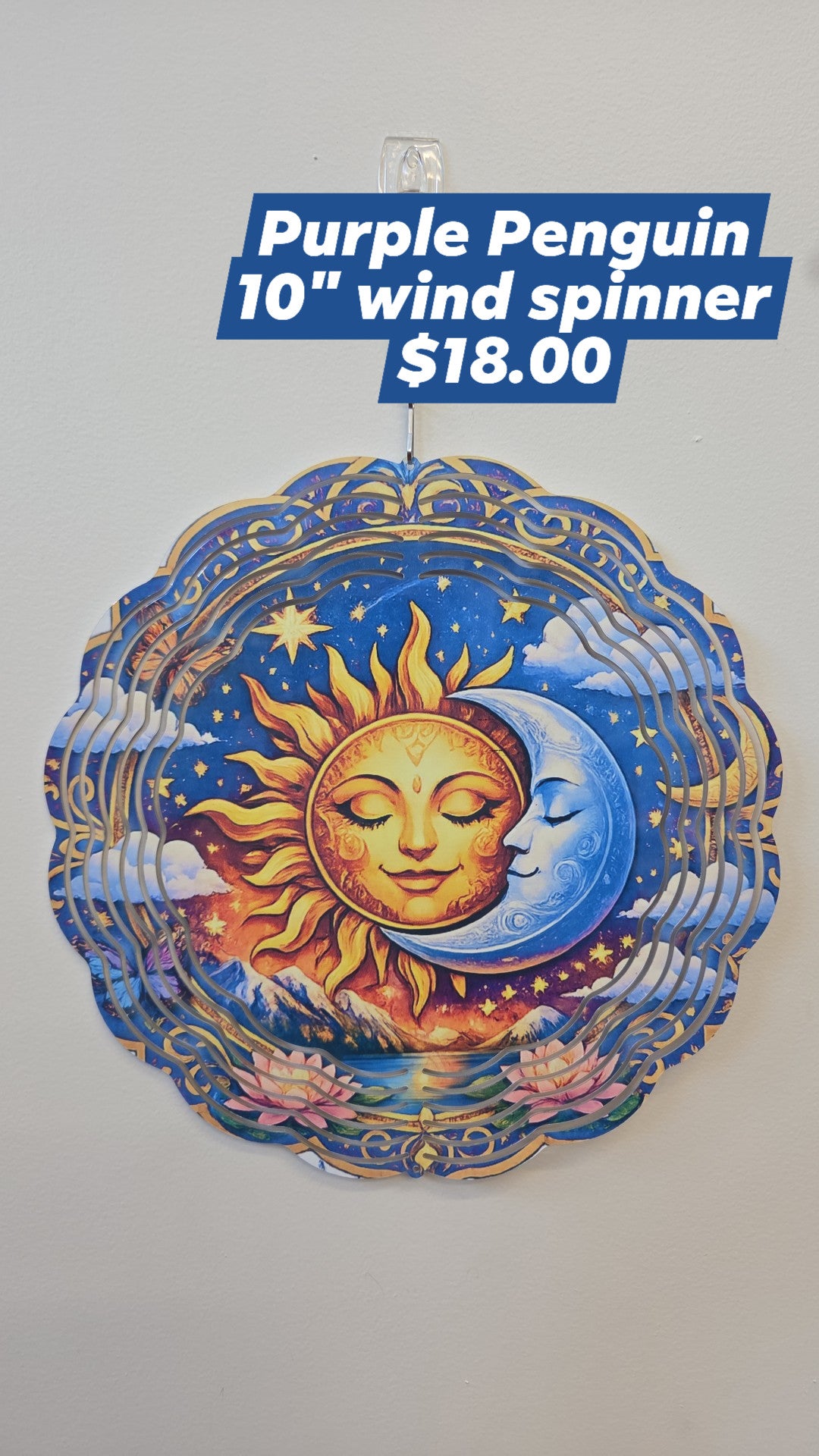 The Purple Penguin - 10" Wind Spinner - Multiple Designs