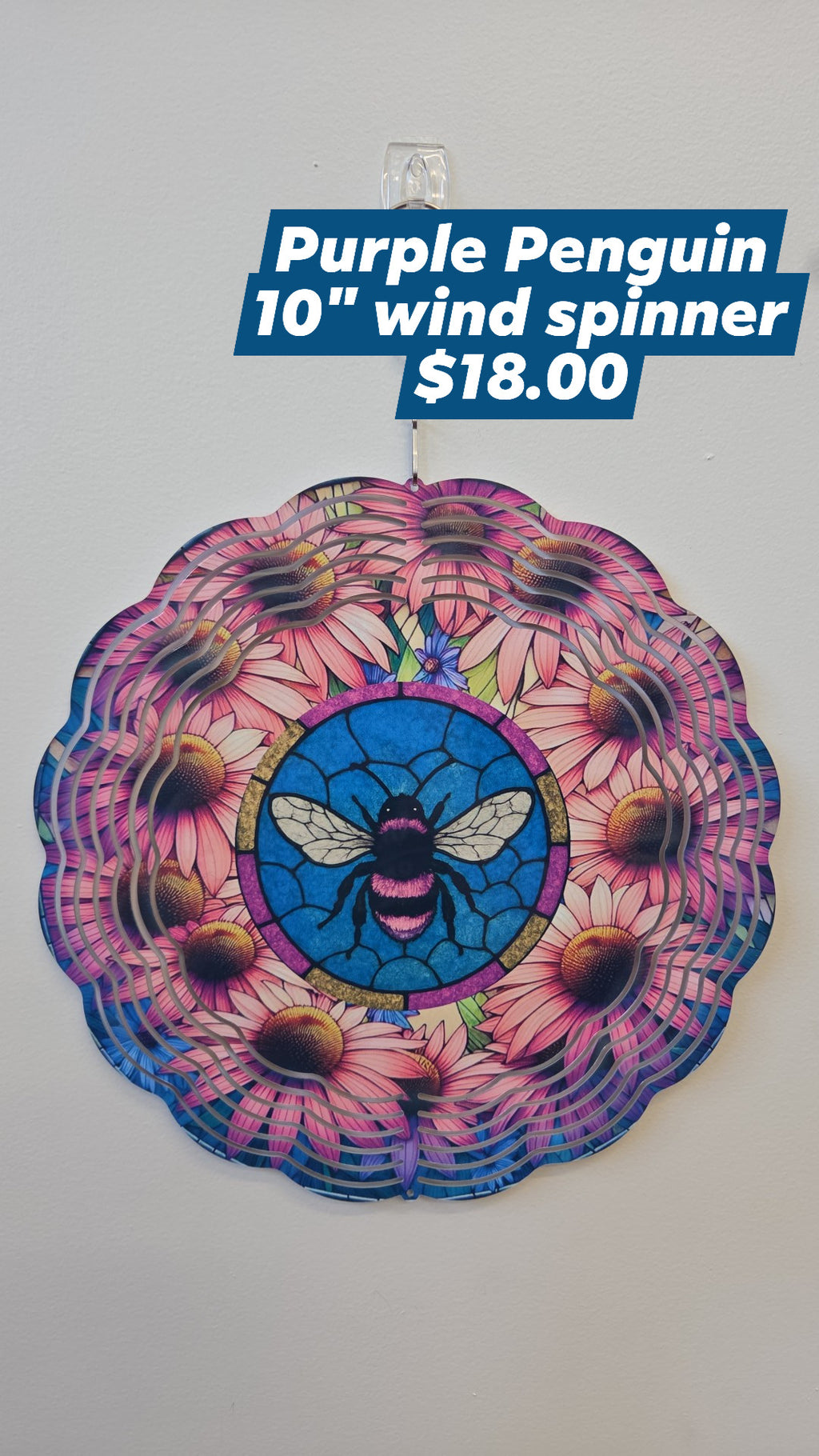 The Purple Penguin - 10" Wind Spinner - Multiple Designs