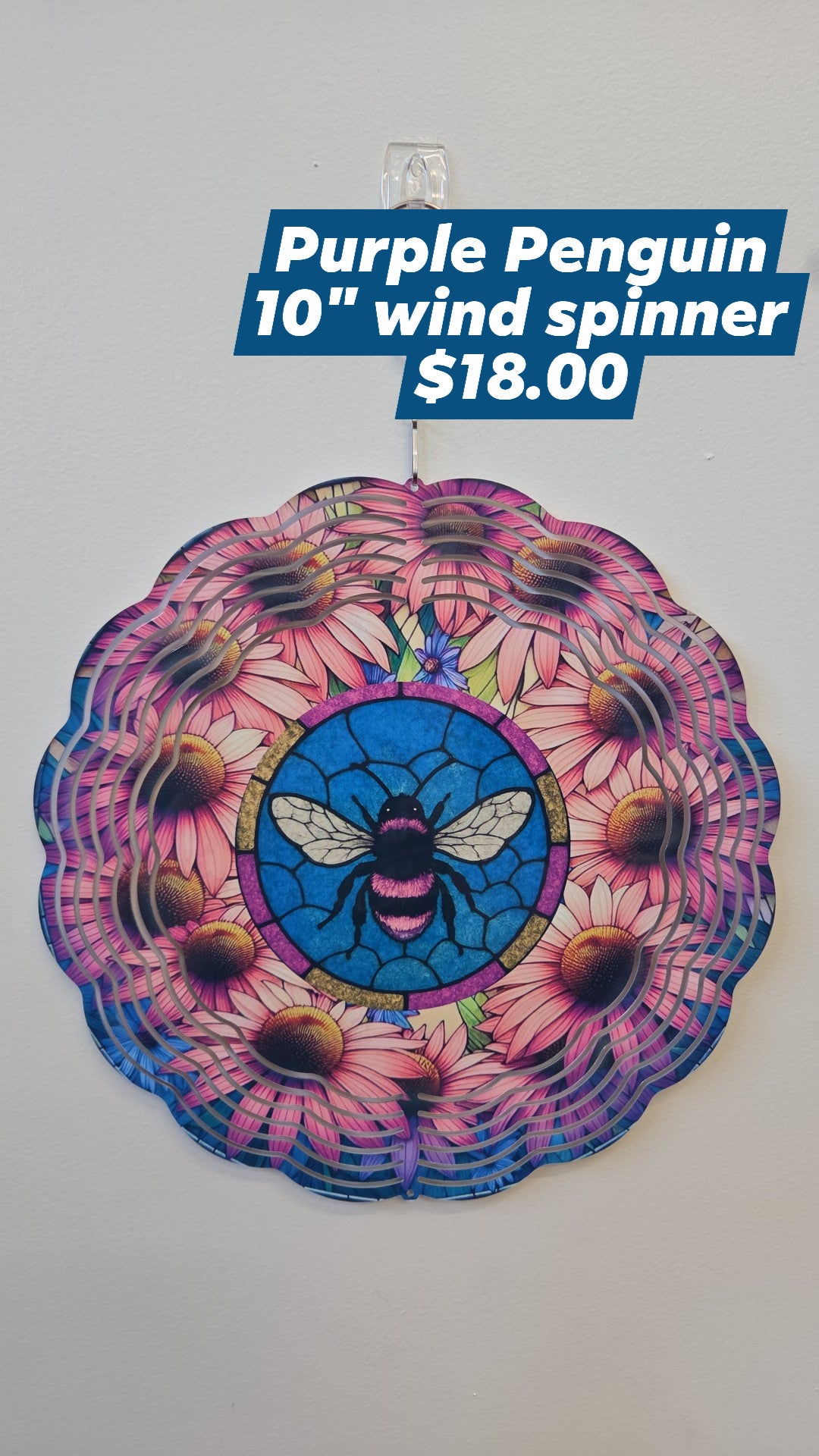 The Purple Penguin - 10" Wind Spinner - Multiple Designs