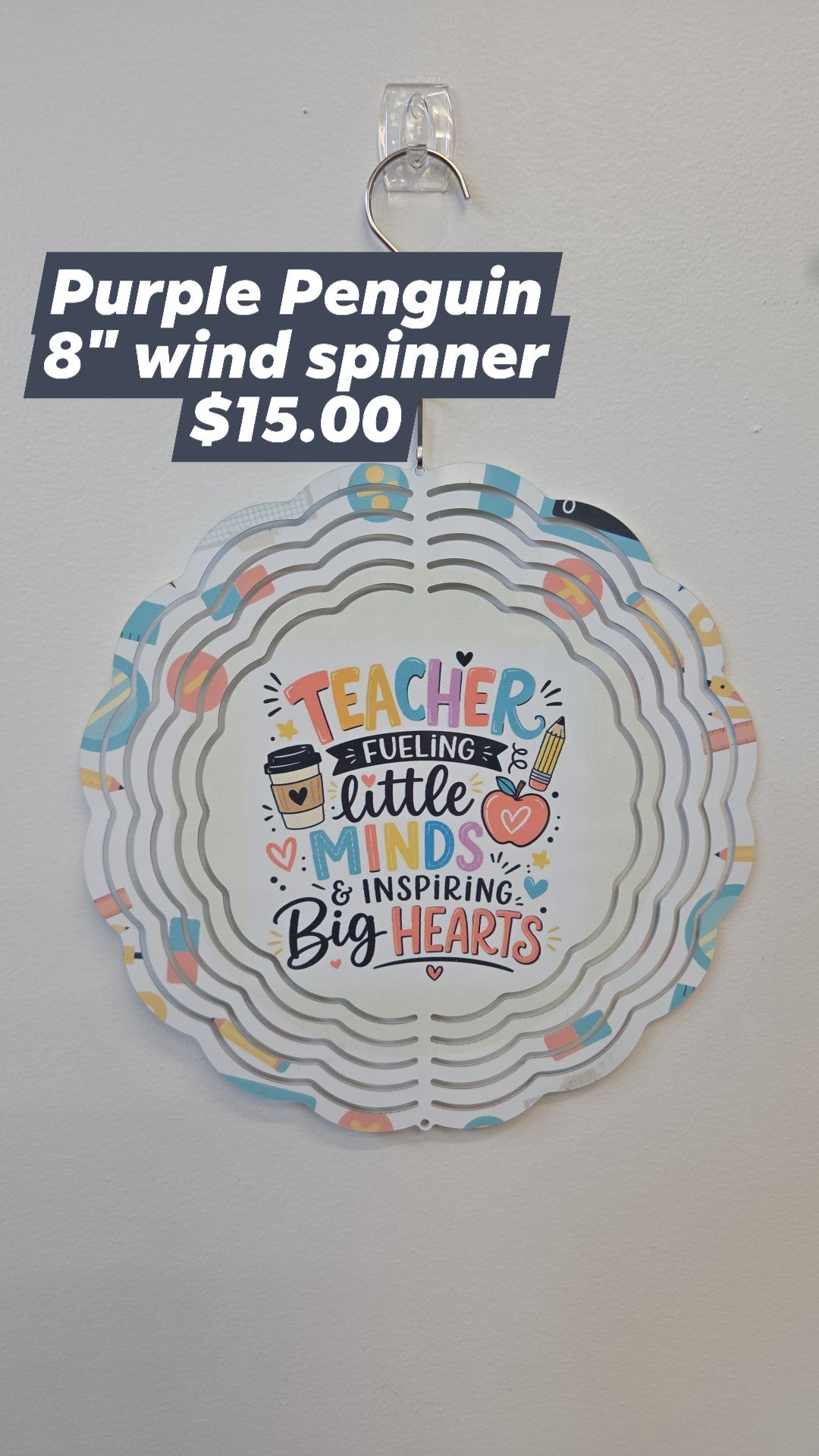 The Purple Penguin - 8" Wind Spinner - Teacher Designs