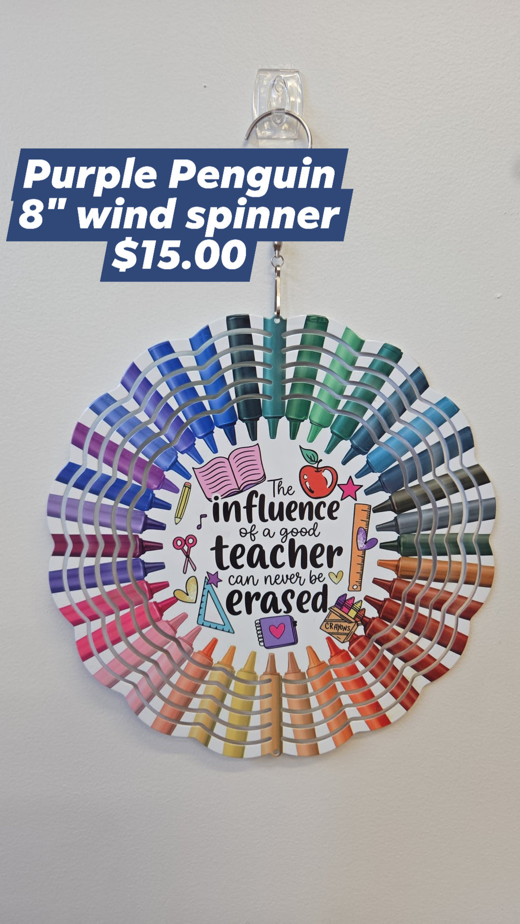 The Purple Penguin - 8" Wind Spinner - Teacher Designs