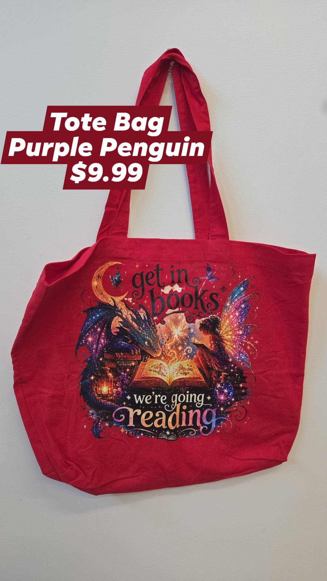 The Purple Penguin - Coloured Tote Bags - Multiple Designs