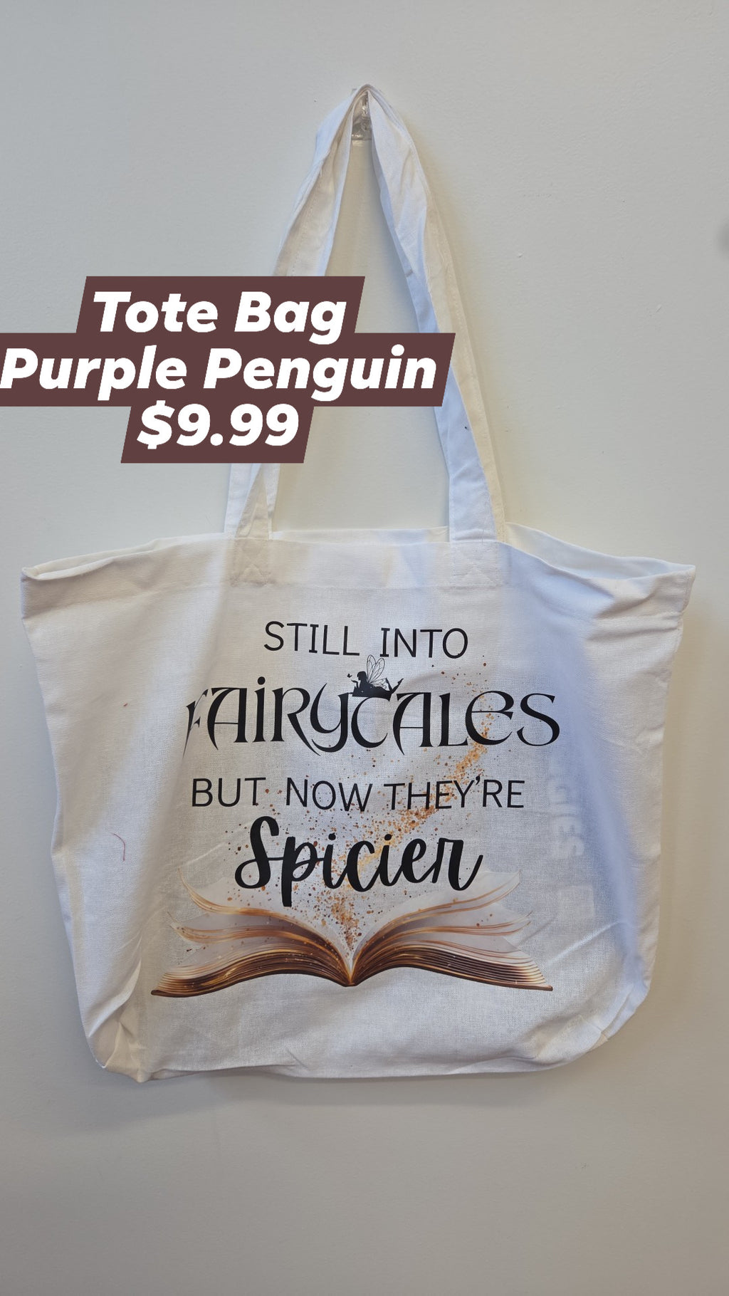 The Purple Penguin - Coloured Tote Bags - Multiple Designs