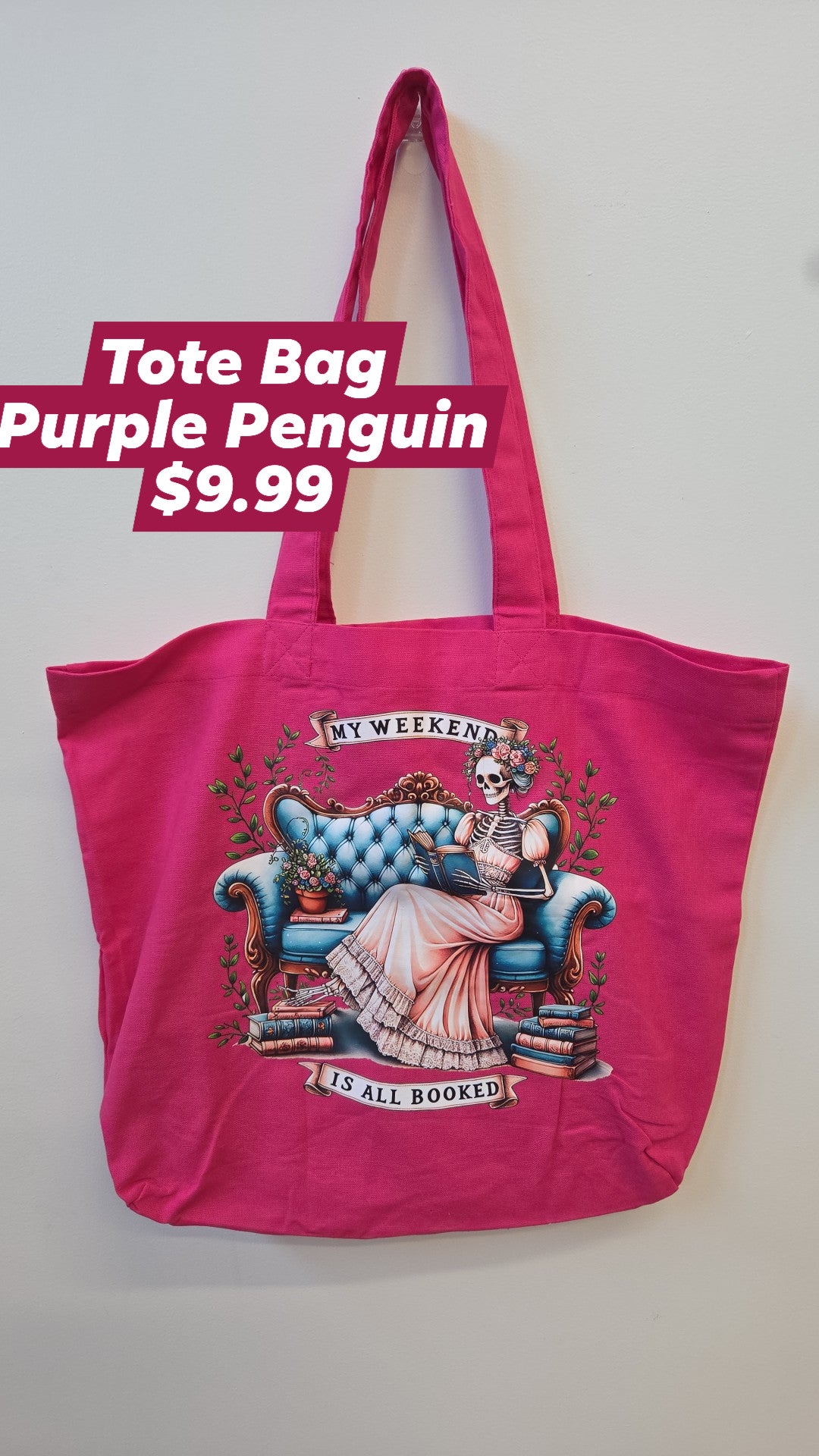 The Purple Penguin - Coloured Tote Bags - Multiple Designs