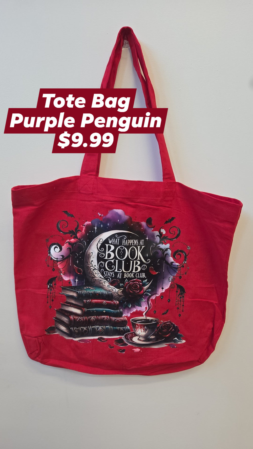 The Purple Penguin - Coloured Tote Bags - Multiple Designs